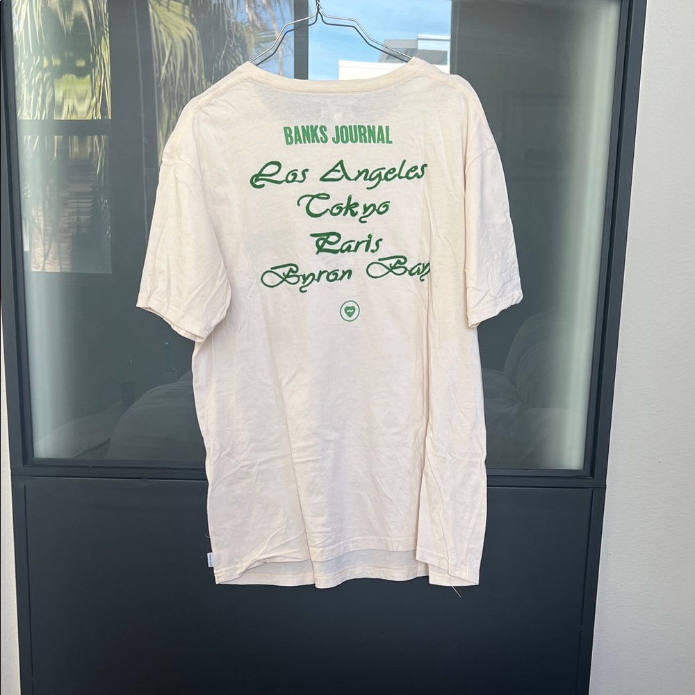 Banks Journal Cream Embroidered Tee XL